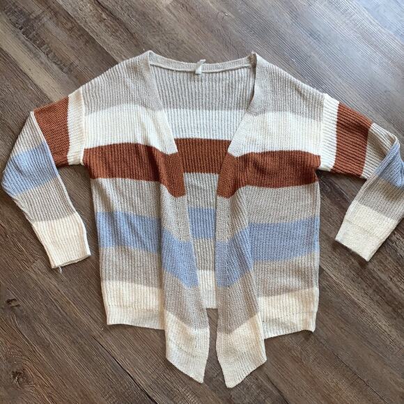 Wishlist Striped Open Knit Cardigan Sweater Sz S/M - Picture 2 of 7